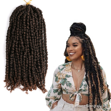 18inch 80grams 4 colors new fashion freetress Hair Crochet Braid synthetic pre twisted passion twist crochet hair for women